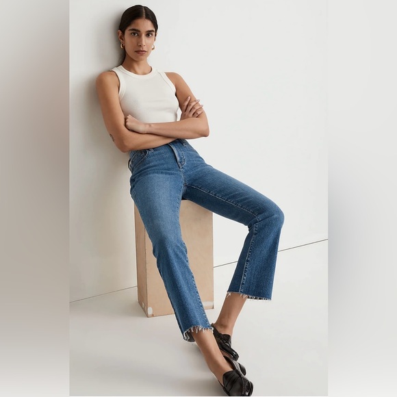 NWT Madewell Kick Out Mid Rise Blue Jeans Ankle Length Size 32 - Picture 12 of 15